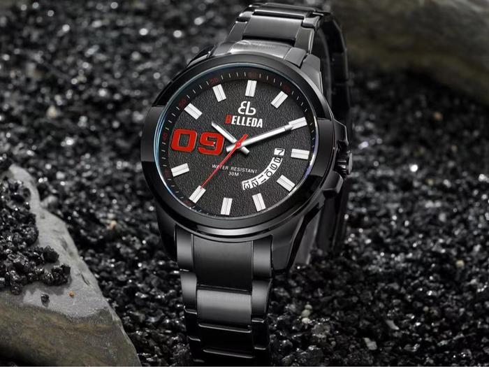 DISKON Jam tangan Pria BELLEDA 9036 Rantai Original Luxury Full Steel Sport Quartz Watches