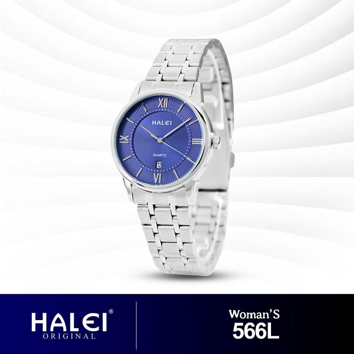 READY HALEI IND 566 L - Bergaransi Original Jam Tangan Wanita Tali Rantai Ada Tanggal Jamin Tahan Ai
