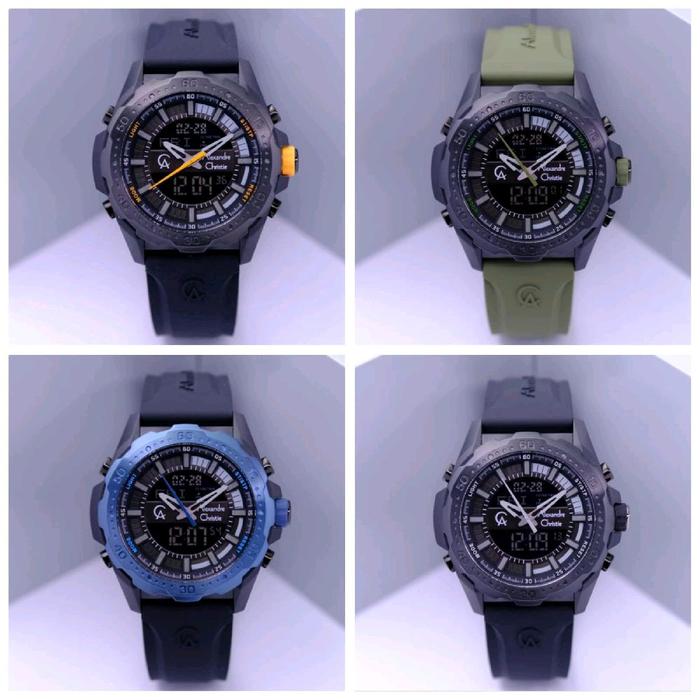 AC 9370MH JAM TANGAN PRIA ALEXANDRE CHRISTIE 9370MH / AC 9370 RUBBER DUAL TIME [ORIGINAL]