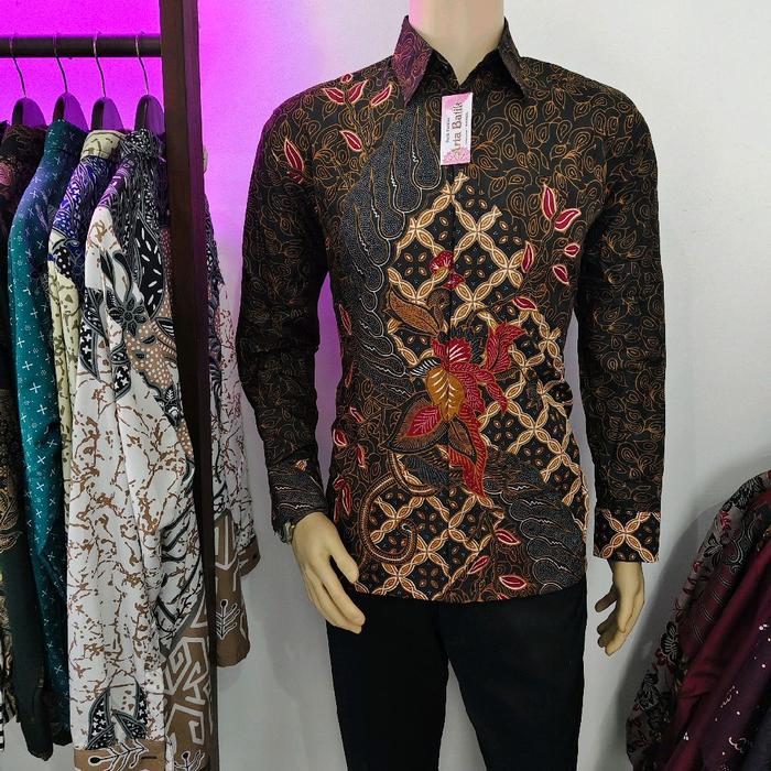 kemeja batik galing sogan original arta batik KODE 008 Batik motif tarantula batik godong waru ori 9