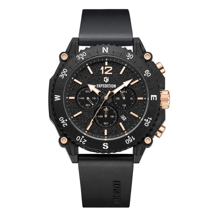Expedition 3009 Rosegold Black Rubber Eco Ceramic ECRRGBA Jam Tangan Pria