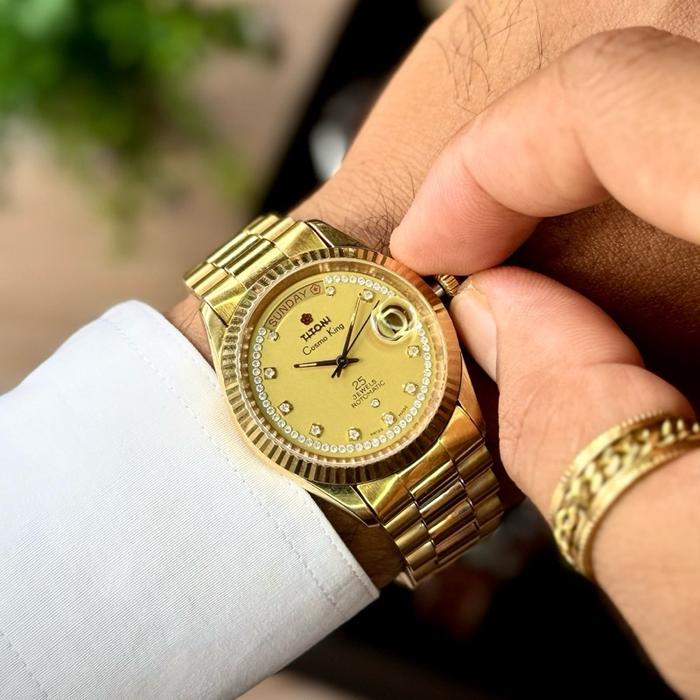 Vintage Titoni Cosmo King Rotomatic Day-Date Full Gold - Rare Collector Item