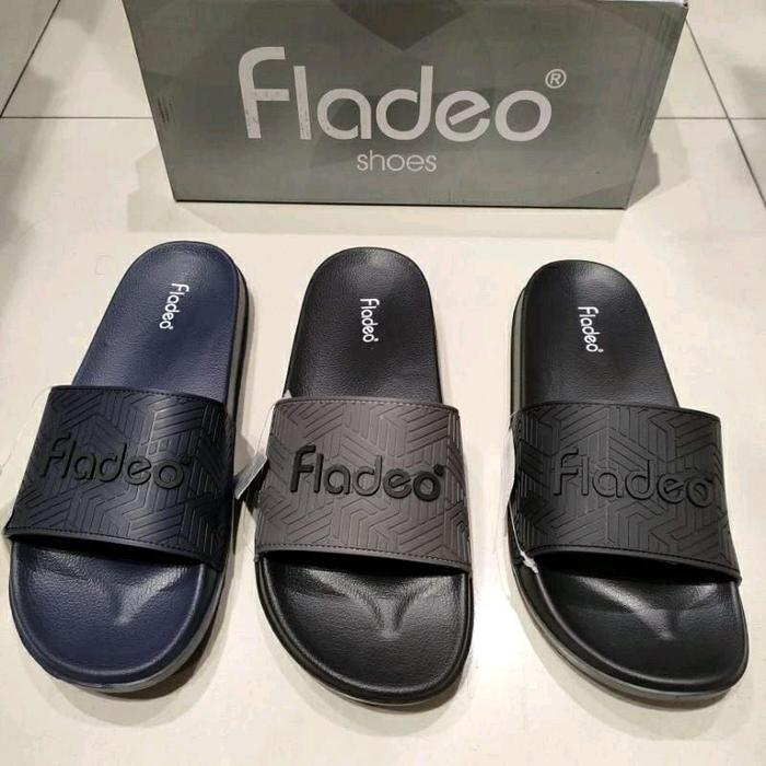 Fladeo Sandal Fladeo Pria Wanita Slop Phylon Hitam Nyaman dan Tahan Lama