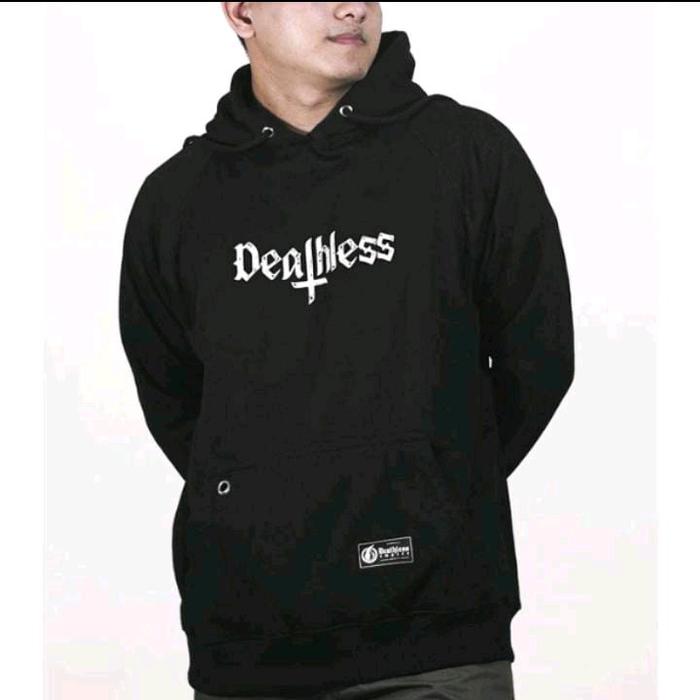 YULIA STORE | HOODIE | HD REVERENCE | DEATHLESS | HITAM | BASIC SERIES Dewasa Casual