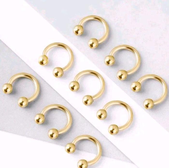 Anting Piercing Septum Bulat Terbaru Titanium Stainless Steel Anti Karat Dan Luntur Untuk Pria Dan W