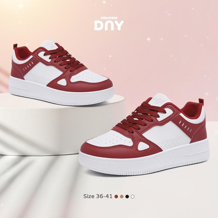 Sneakers DNY Sepatu Wanita Kets Cream Sneakers Cewek Ringan Sepatu Sport Casual Wanita DNY367