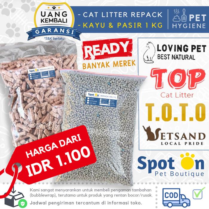 Pasir Kucing Wangi Gumpal 1Kg & Pelet Kayu | Bentonite Zeolit 1 kg | Clumping Cat Litter Wood Pellet