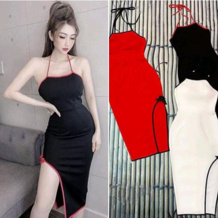 DRESS CEONGSAM SEXY SLICE KANCING SHANGHAI Wanita