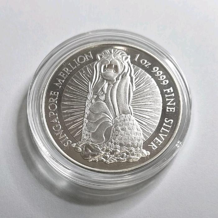 Koin Perak Singapore Merlion Round 1 Oz 31,1 Gram Asli Original