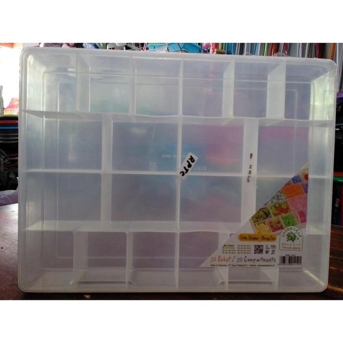 kotak aksesoris/ obat 20 sekat tebal Box Plastik reiko 1419 tempat obat box sekat tempat manik b