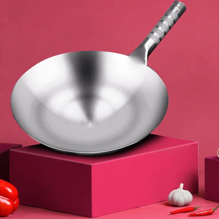 32cm Stainless Steel Wok High Quality Chinese Pot Kitchen Cookware