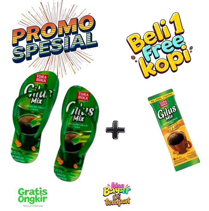 Sandal Jepit Pria Motif Kopi GILUX MIX Beli 1 Free 1 kopi New Kekinian