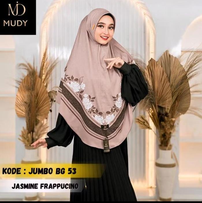 Hijab Bergo Jumbo printing Motif Mudy Mudy