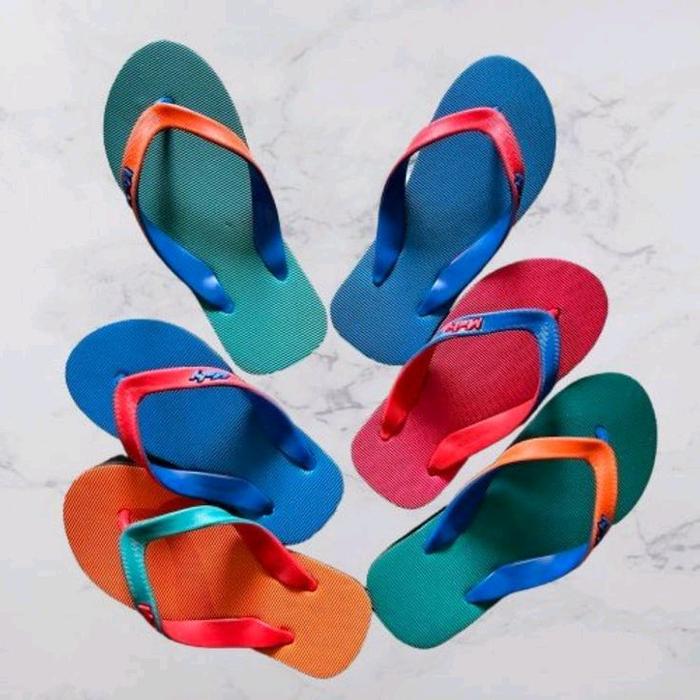 MELY Sandal/Sendal Jepit Karet Srampat Double, Pria Wanita 100% Original