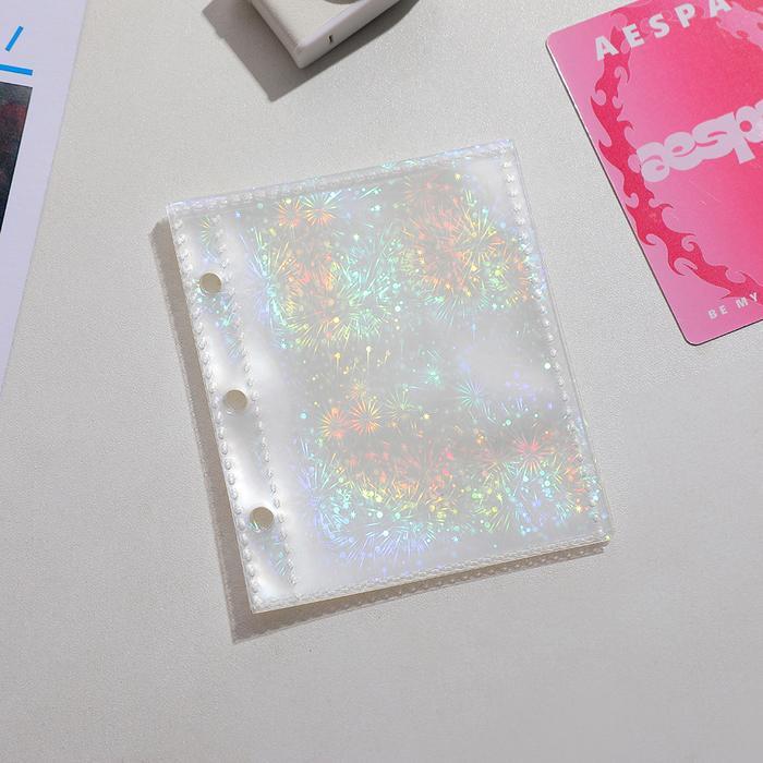 SHINSDAY (10pcs) Sleeve Mini Binder 3 Ring Double Side Bahan PP Photocard - Firework