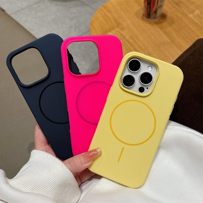 Soft Case Pastel Magnetik Support Magsafe Wireless Charging Phone Liquid Silikon Slim Skin Macaron B