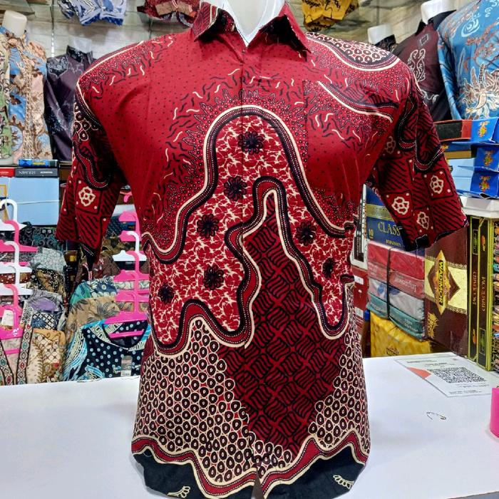 JM kartika Batik Hem lengan pendek Baju batik Kerja / Seragam hajat Pria Katun Motif Cowok Dewasa At