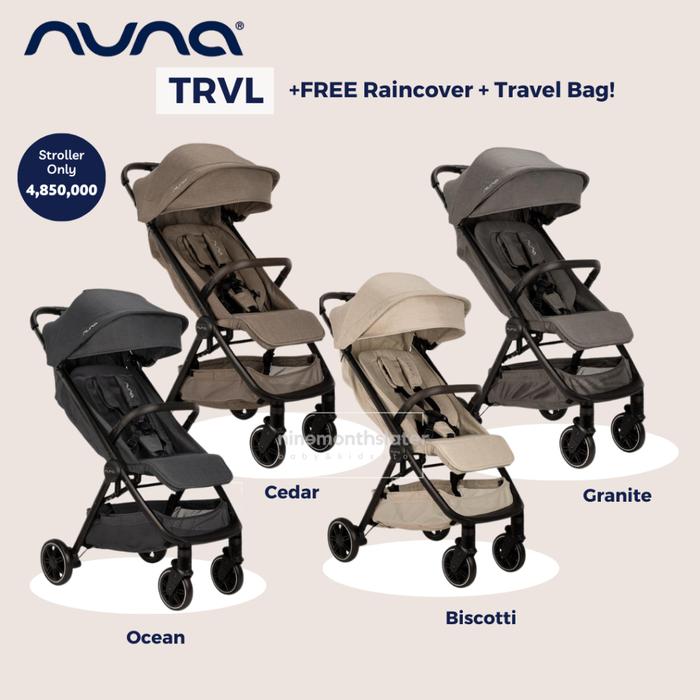 Nuna TRVL Stroller - Travel Cabin Kereta Dorong Caviar Pine Hazelwood Sapphire Rainbow Anak Bayi Bab