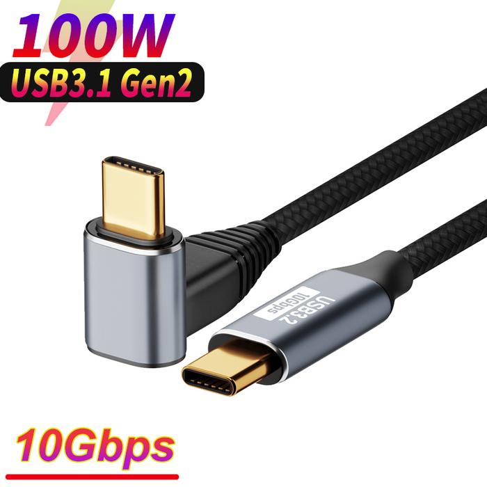 USB C Elbow Thunderbolt 10Gbps Cable type C to type C 4K60Hz PD100W 5A Fast Charging For MacBook Pro