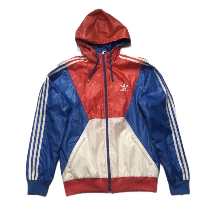 Jaket Adidas Vintage colour block made in indonesia second original (LD=110cm P=68cm)