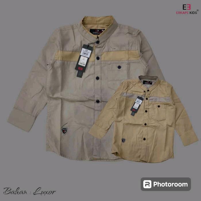 Kemeja Erkape Anak Lengan Panjang Pria - Model Distro - Casual, Pendek, Cowok, Baju, Linen, Dewasa, 