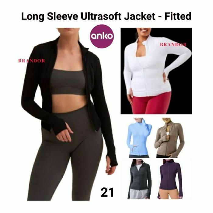 【Special】 Brandor - ACTIVE LONG SLEEVE ULTRA SOFT JACKET FULL ZIPPER - Anko (anjc21 ) Gym Yoga Fitne