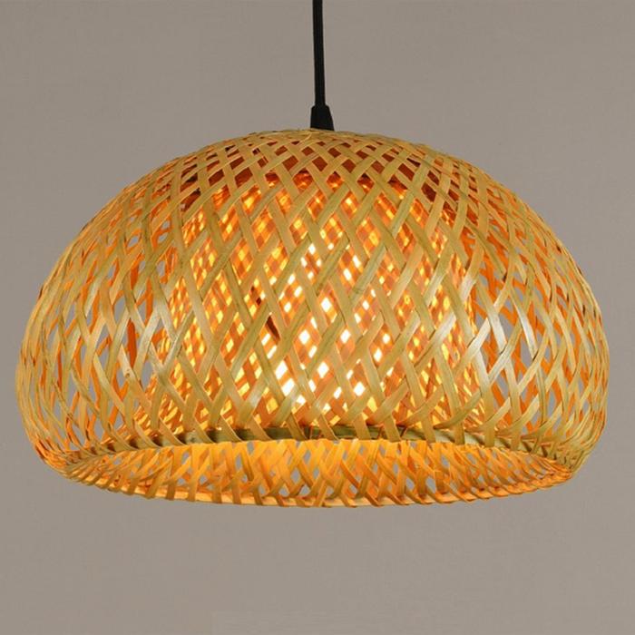 Modern Bambu Pekerjaan Tangan Rajutan Bambu Liontin Lampu Harga Lampu