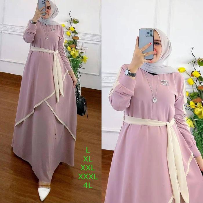 Gamis Jumbo Busui ( Free Bross ) Size L UP TO 4L SARAGE