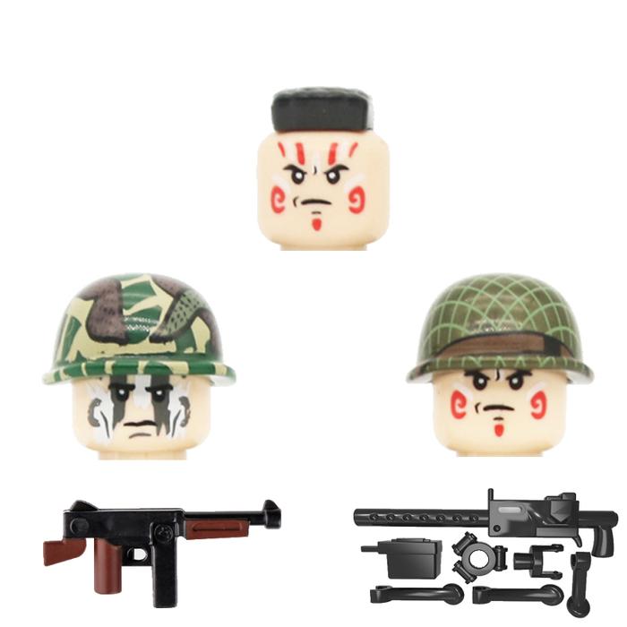 10PCS WW2 Soldiers Military Figures Helmet Building Blocks US