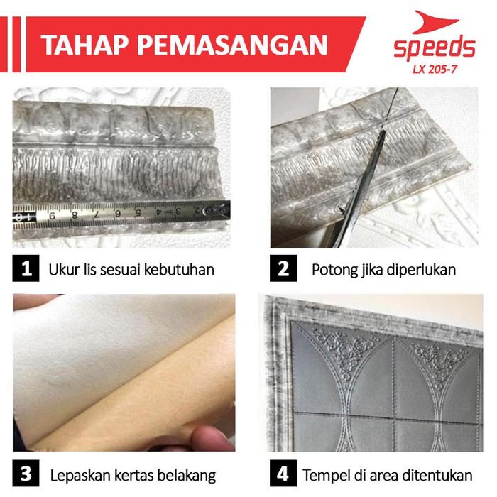 SPEEDS Lis Wallpaper Wall Border Sticker Dinding Motif Ornamen 205-7