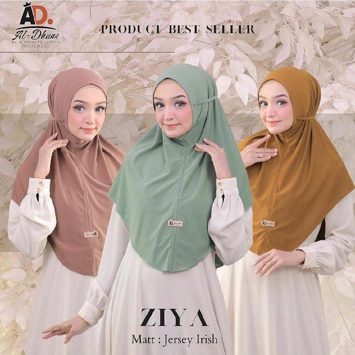 Al-Dhans Collection Hijab Instan Ziya Jersey Irish Original Bahan Tebal Halus Lembut Adem Nyaman Dip