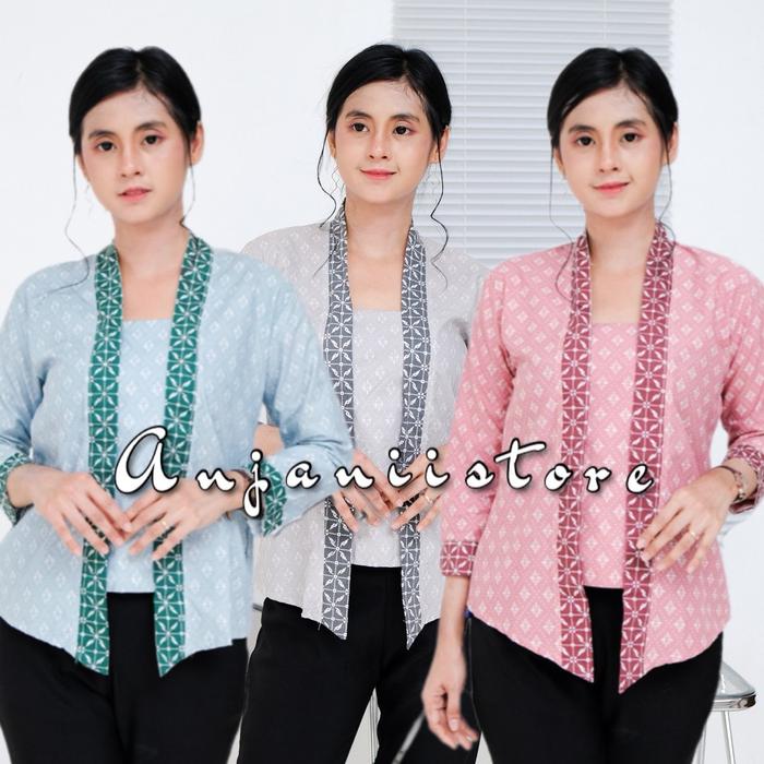 Xaviera Kebaya Baju Batik Wanita Jawa Lurik Istimewa Modern Atasan  Formal Casual Terlaris Blouse At