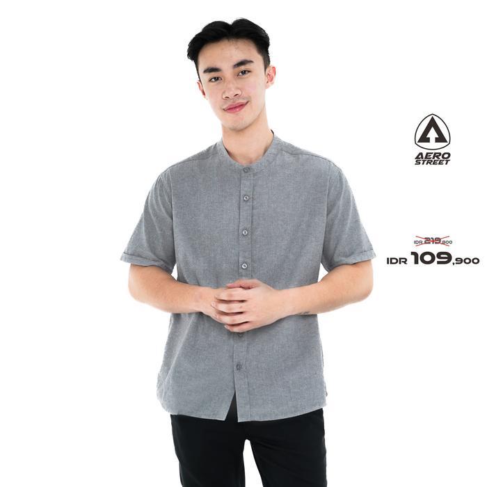 Aerostreet Kemeja Pendek Shanghai Oxford Elzein Black QFA4A