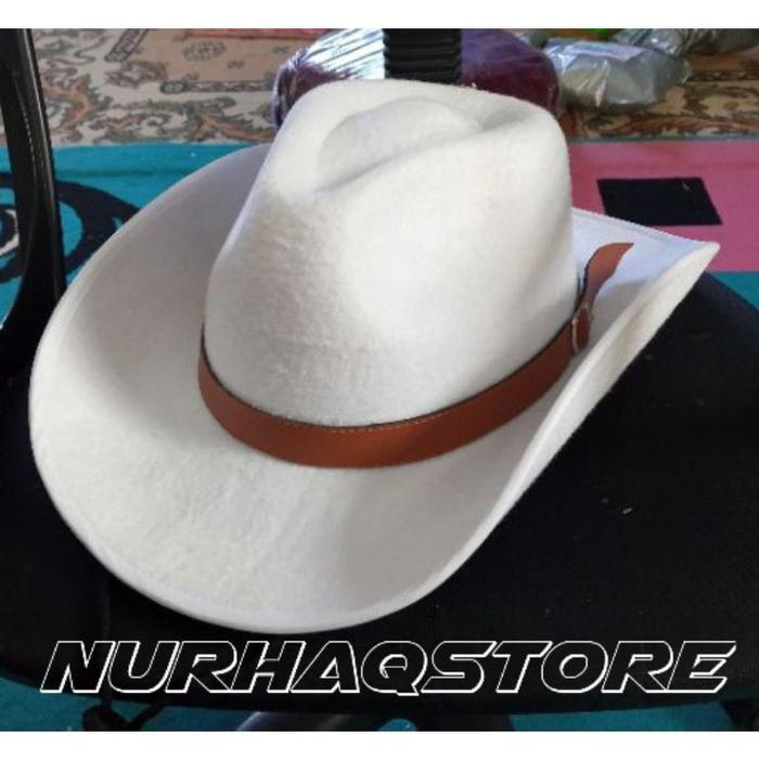 Topi Koboy Fetali Gesper Kulit High Class Topi Koboy Pria / Topi Koboy