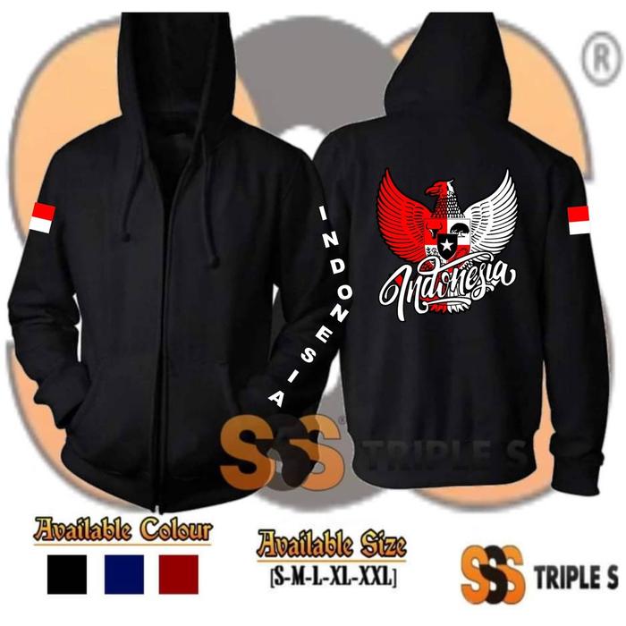 JAKET RESLETING INDONESIA GARUDA MERAH PUTIH HOODIE ZIPPER NKRI ULTRAS GARUDA