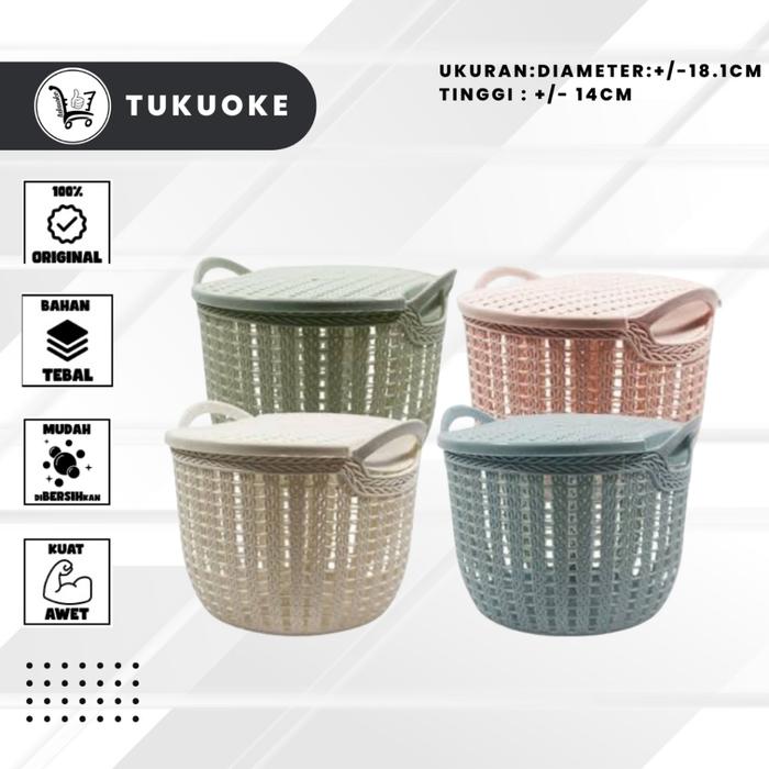 Keranjang Parcel+Tutup Topas Clio / Tri-J Keranjang Kosmetik Serbaguna Plastik Keranjang Alat Mandii