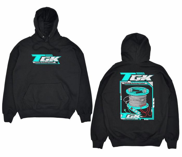 JAKET HOODIE TUKANG GULUNG KABEL BIG SIZE JUMBO