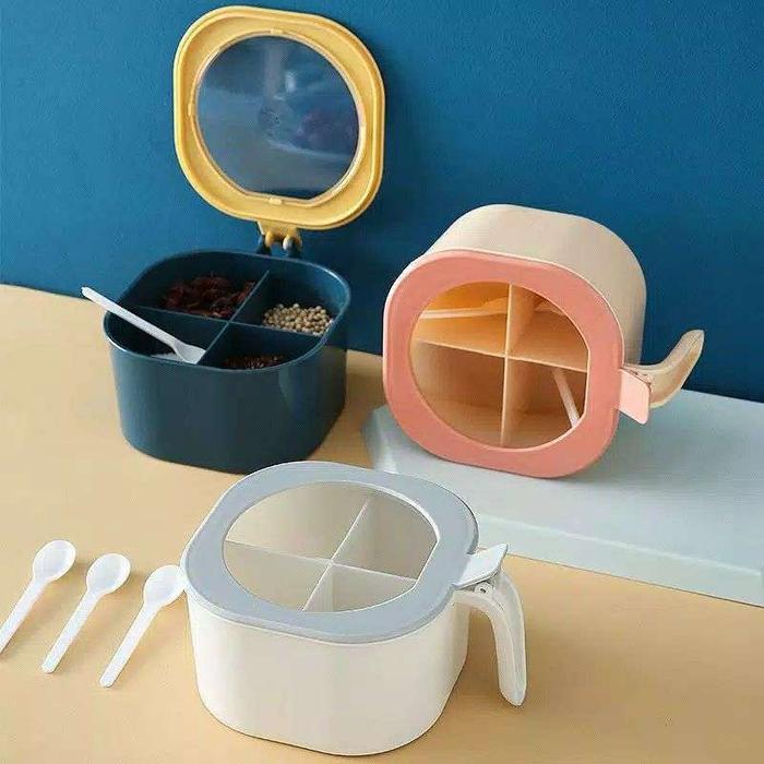 Kotak Bumbu Dapur 4 IN 1 / Tempat Bumbu Dapur Set / Wadah Bumbu Dapur