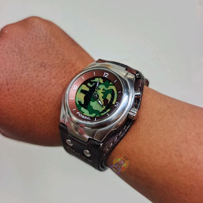 Jam Tangan Retro Vintage | Fossil Camo Original