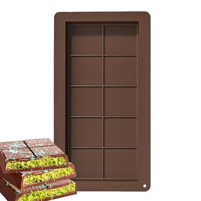 Silicone Chocolate Mold Candy Bar Mold Deep 10 Grids Candy Easy Release Mold Cake Mold Kitchen Gadge