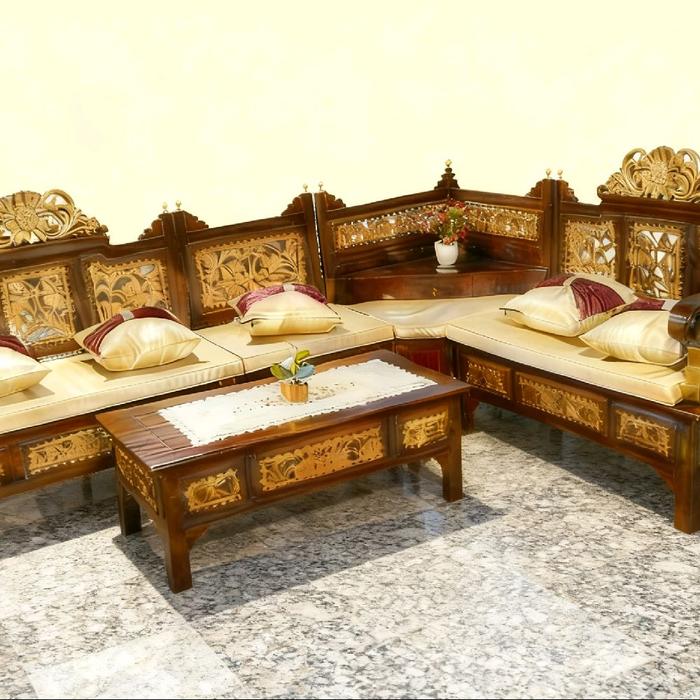 kursi sudut Bagong kayu jati klasik modern elegan dan nyaman