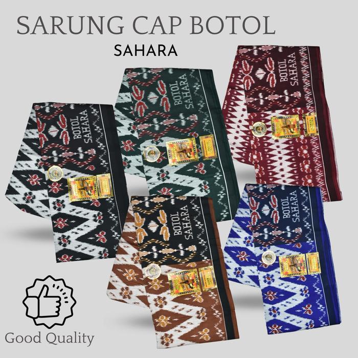 Sarung boyor cap botol sahara original anti kusut sarung kyai dan santri terbaik