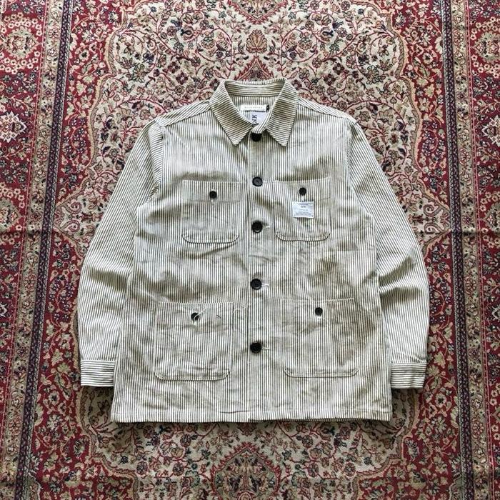 Jaket Blue water garment hickory work jacket Vintage blue water urban garment hickory G002