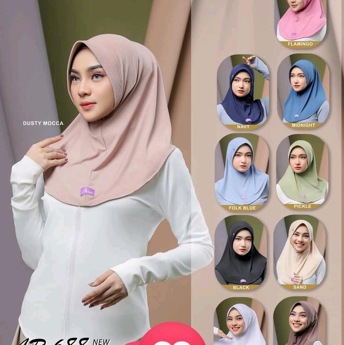 Hijab sporty terbaru ArRafi AR 688 new // Bergo instan jilbab olahraga wanita remaja dewasa simpel c