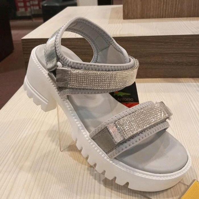 A Antonio sandal wanita casual IDIA SILVER WHITE GOLD