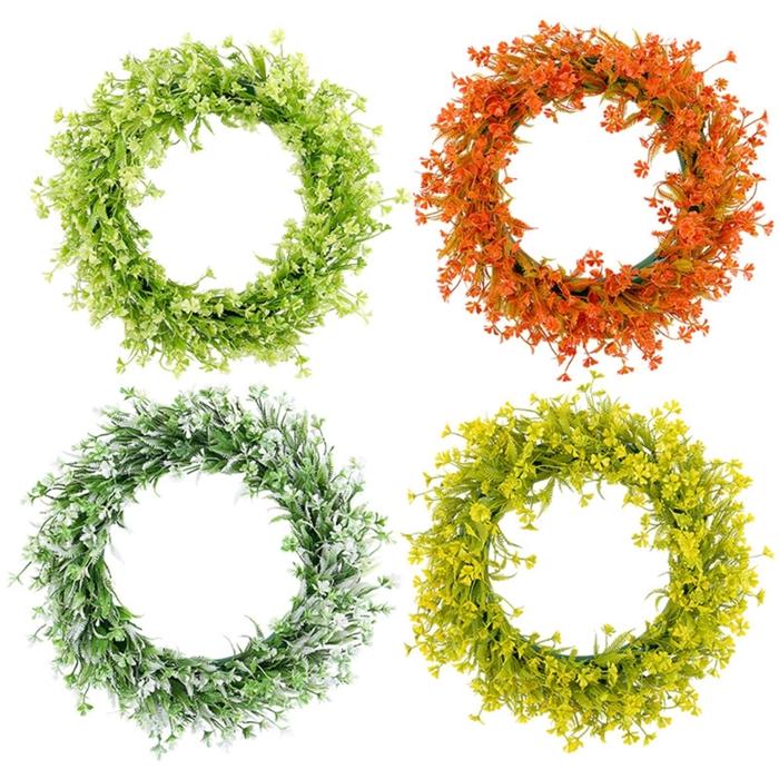 Professional Spring Fake Leaf Wreath, Plant Wreath Elegant Leaf Wreath Decors F0T6