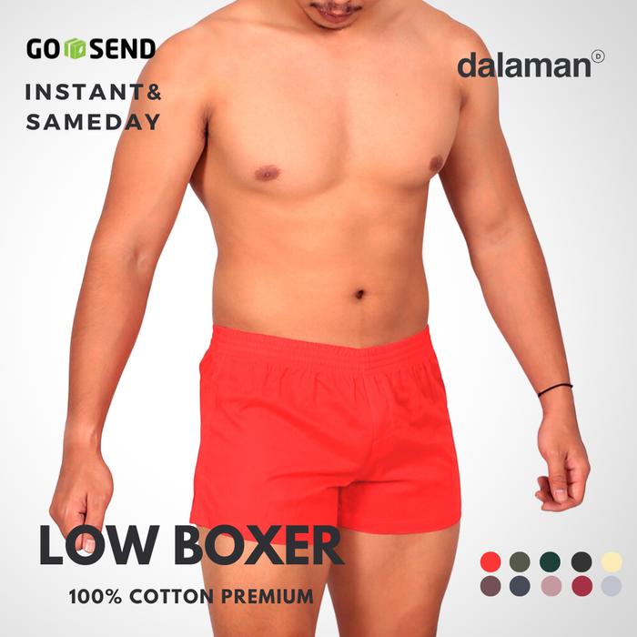 Boxer Sexy Pria Low Boxer Short Pant Celana Pendek Pria - orange
