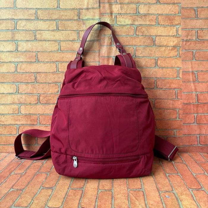 TAS RANSEL MANDARINA DUCK WANITA SECOND BRANDED NILON MARUN / TAS RANSEL WANITA MD NILON MAROON