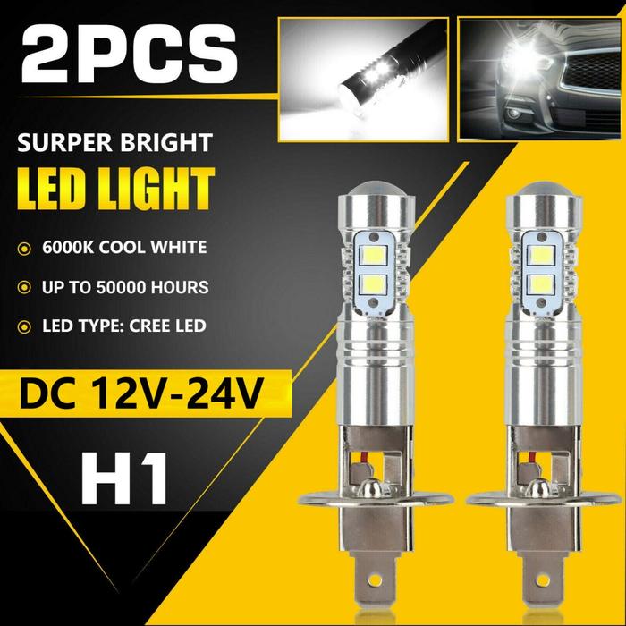 H1 LED Headlight Bulb 6000K White 100W High Low Beam LED Lights for