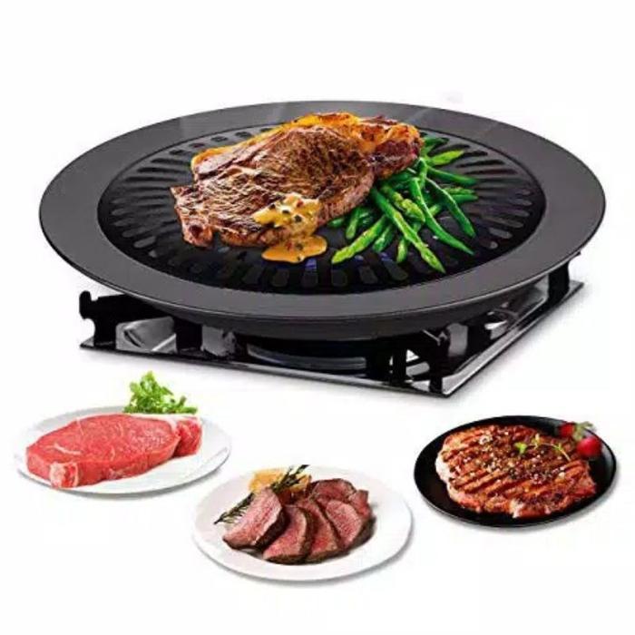 Barbeque Grill Pan Pemanggang BBQ non stick 32 cm smokeless Bakso Bakar Ikan Ayam Panggang Penggoren
